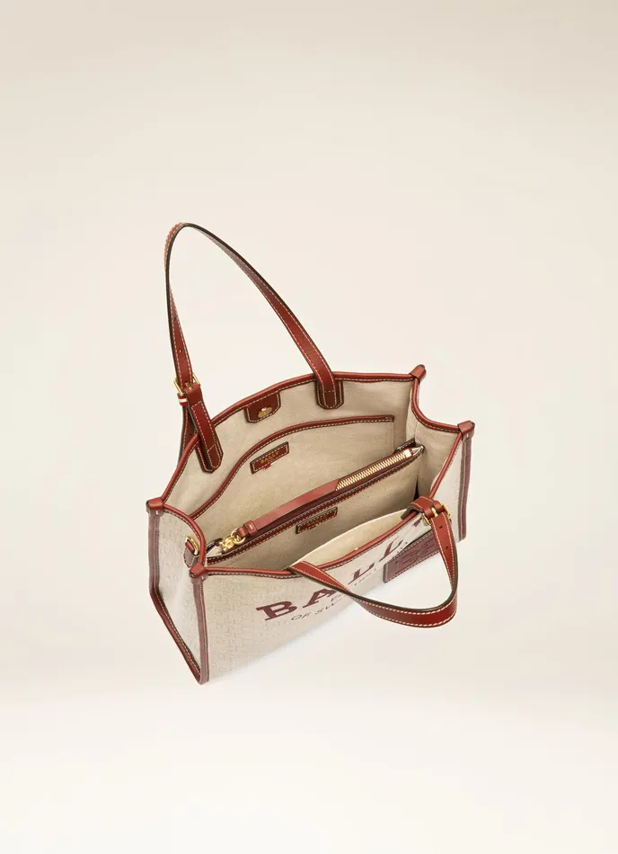 Women Bally Tote Bags Calie Small 8211 Linen Tote Bag In Natural