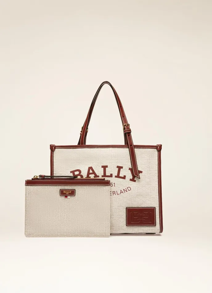 Women Bally Tote Bags Calie Small 8211 Linen Tote Bag In Natural