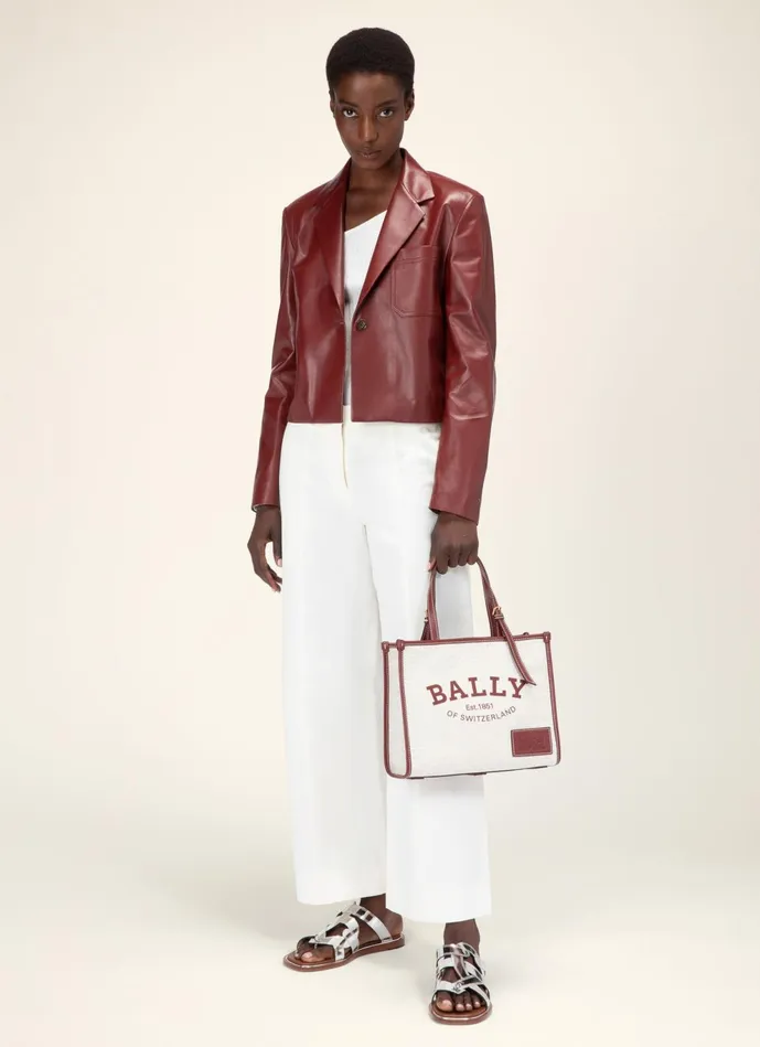 Women Bally Tote Bags Calie Small 8211 Linen Tote Bag In Natural