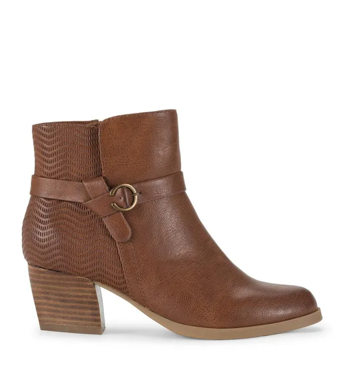 Women Baretraps Booties Linda Block Heel Bootie Cognac Women Baretraps Booties Linda Block Heel Bootie Cognac