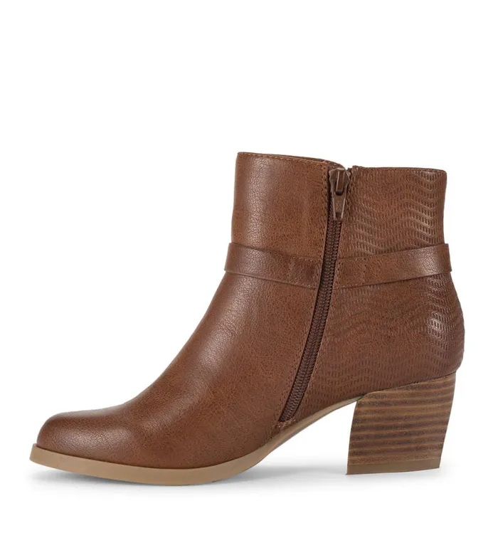 Women Baretraps Booties Linda Block Heel Bootie Cognac Women Baretraps Booties Linda Block Heel Bootie Cognac