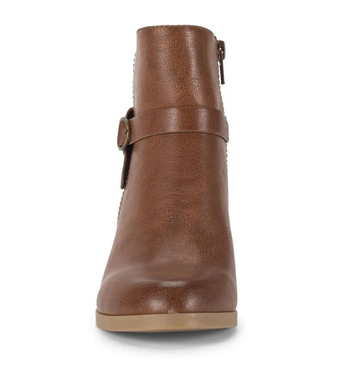 Women Baretraps Booties Linda Block Heel Bootie Cognac Women Baretraps Booties Linda Block Heel Bootie Cognac