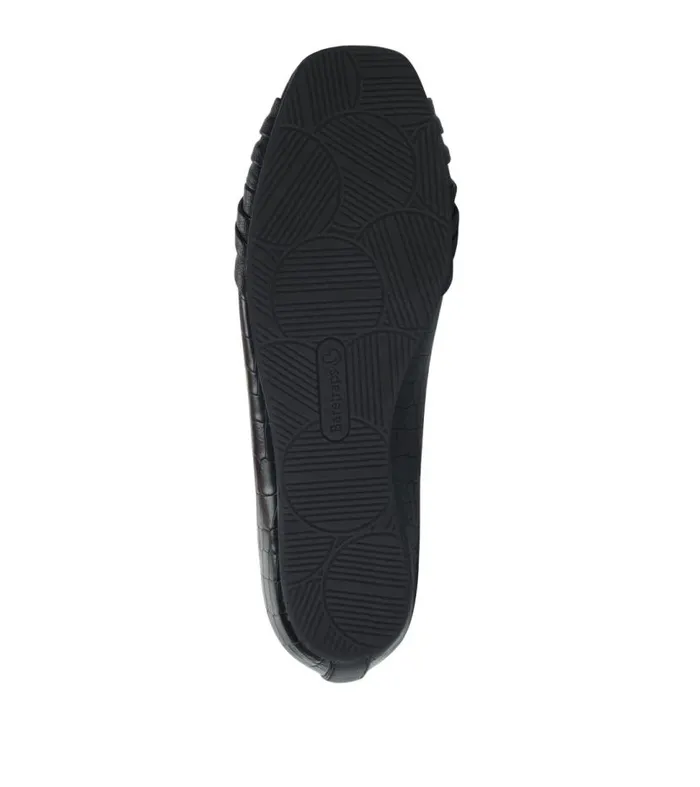 Women Baretraps Flats and Loafers Chainey Casual Flat Black Croco Women Baretraps Flats and Loafers Chainey Casual Flat Black Croco