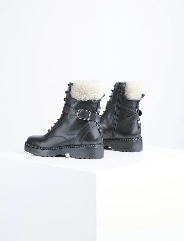 Women BCBG Shoes Helina Combat Boot Black