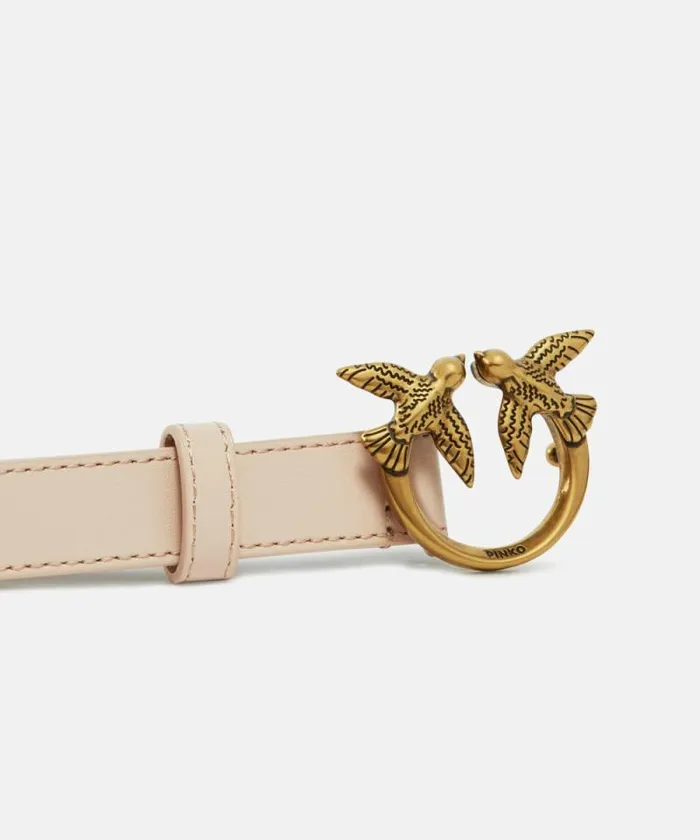 Women Belts Pinko Love Birds Thin Leather Belt 2cm Pinkdusty Pinkantique Gold Women Belts Pinko Love Birds Thin Leather Belt 2cm Pinkdusty Pinkantique Gold