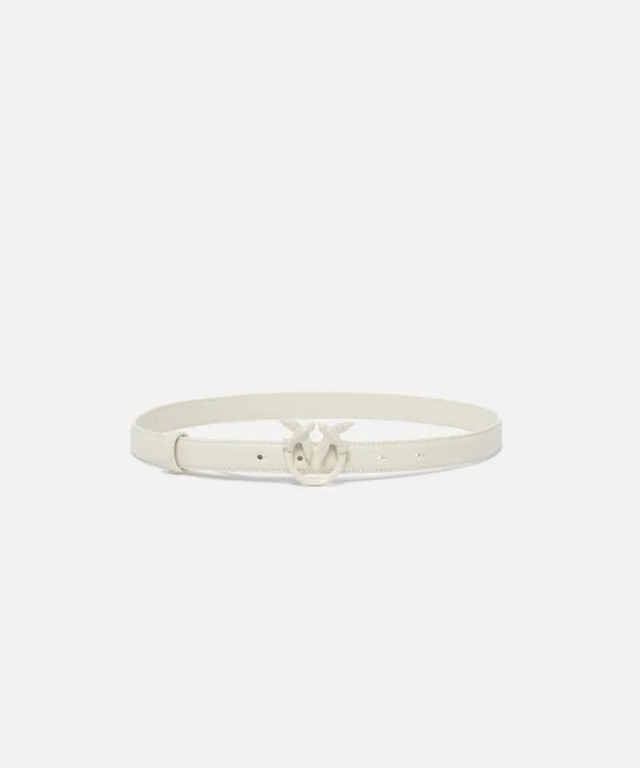 Women Belts Pinko Thin Colourblock Love Birds Leather Belt 2cm White Whiteblock Colour Women Belts Pinko Thin Colourblock Love Birds Leather Belt 2cm White Whiteblock Colour
