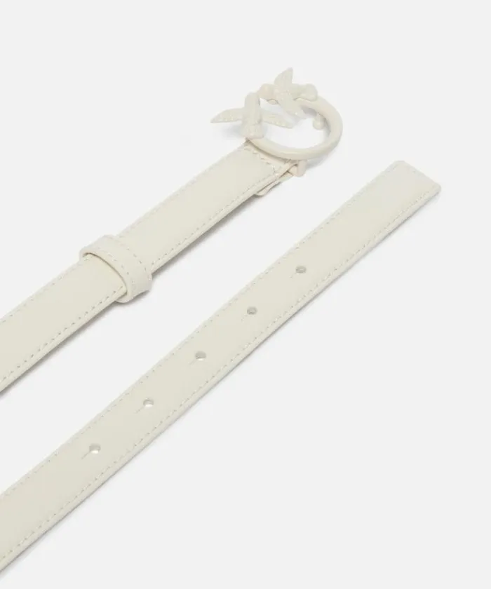 Women Belts Pinko Thin Colourblock Love Birds Leather Belt 2cm White Whiteblock Colour Women Belts Pinko Thin Colourblock Love Birds Leather Belt 2cm White Whiteblock Colour
