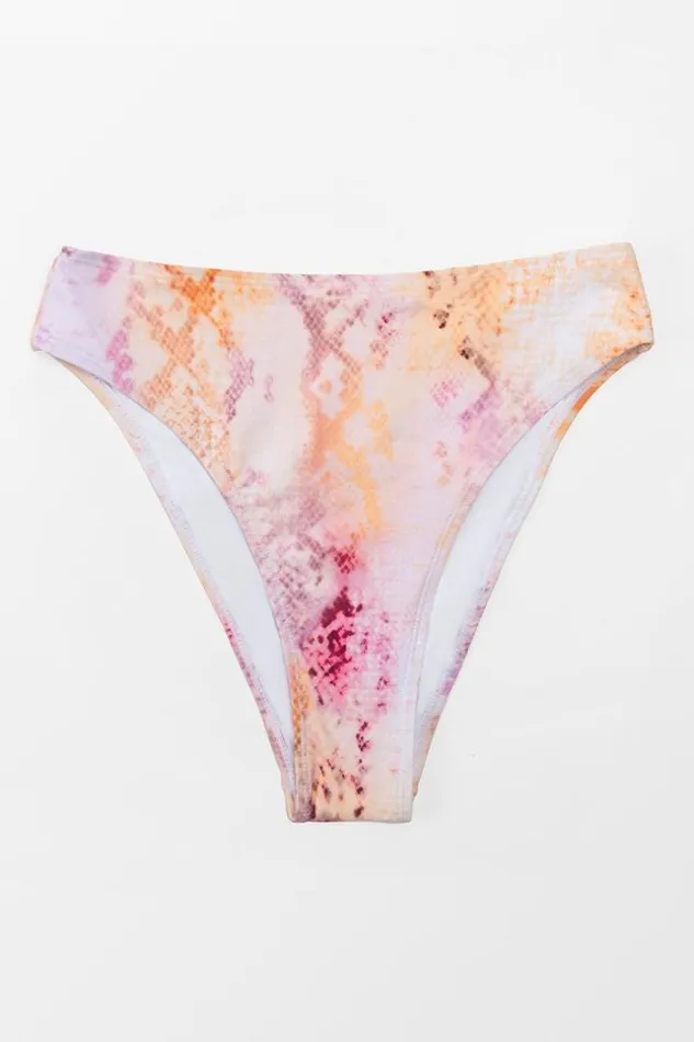 Women Bikini Bottoms Cupshe Viper Room Cheeky High Leg High Waist Bikini Bottom Multicolor