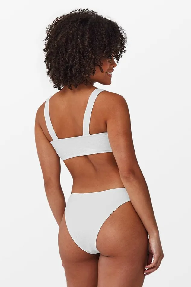 Women Bikini Sets Cupshe Jamie Textured Eyelet Buckle Bikini White