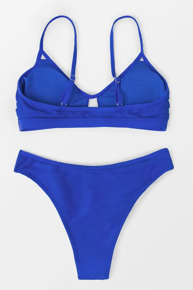Women Bikini Sets Cupshe Kathryn Blue Hollow Out Bikini Blue