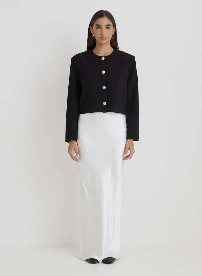 Women Black Cropped Tailored Jacket 8211 Lilah 4th and Reckless Party Wear