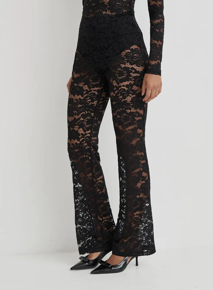 Women Black Lace High Waisted Trouser Luella 4th and Reckless Party Wear
