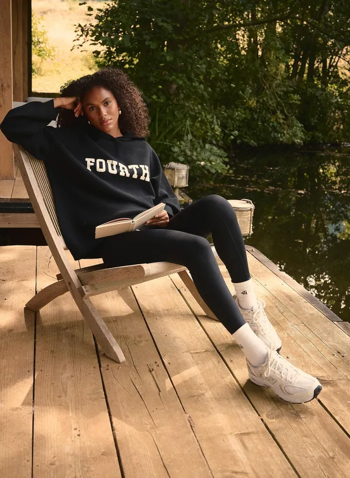 Women Black Oversized Fourth Knitted Hoodie 8211 Alexia 4th and Reckless Athleisure