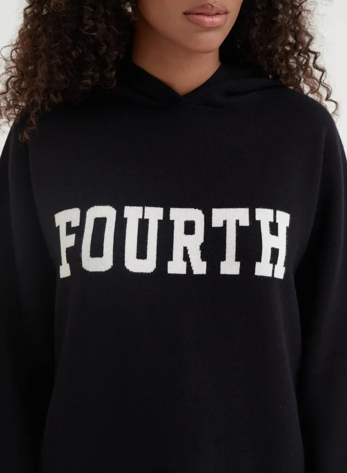 Women Black Oversized Fourth Knitted Hoodie 8211 Alexia 4th and Reckless Athleisure
