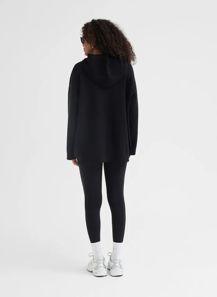 Women Black Oversized Fourth Knitted Hoodie 8211 Alexia 4th and Reckless Athleisure