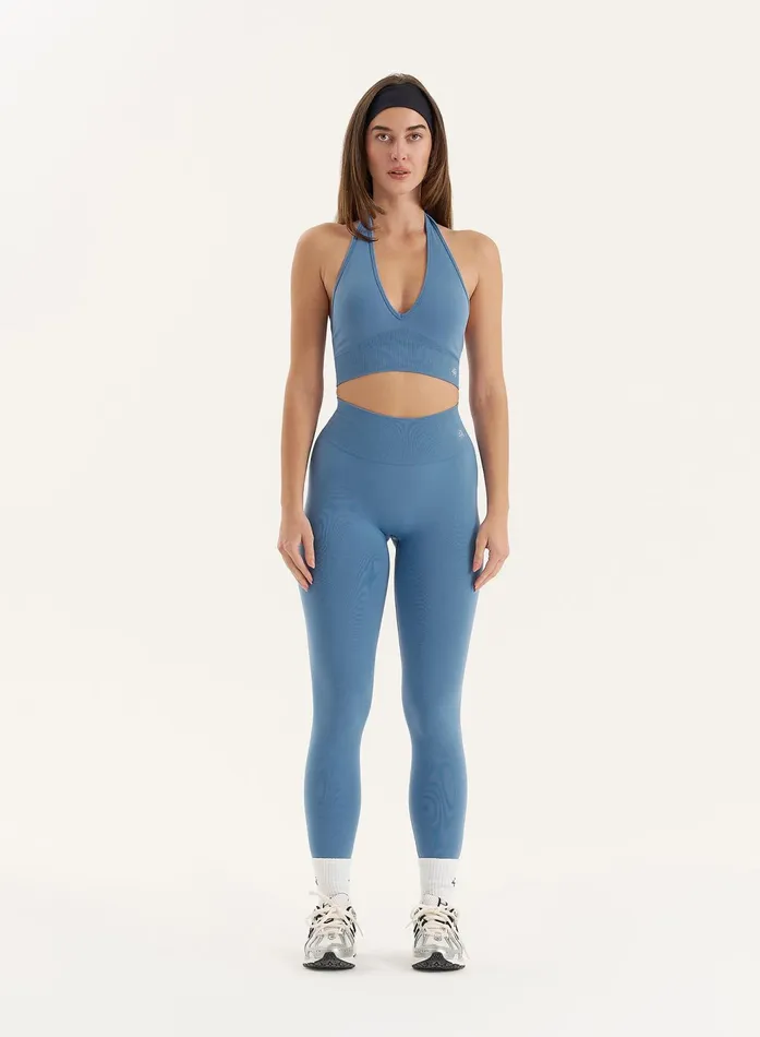 Women Blue Sculpting Seamless Gym Leggings Tyler 4th and Reckless Athleisure