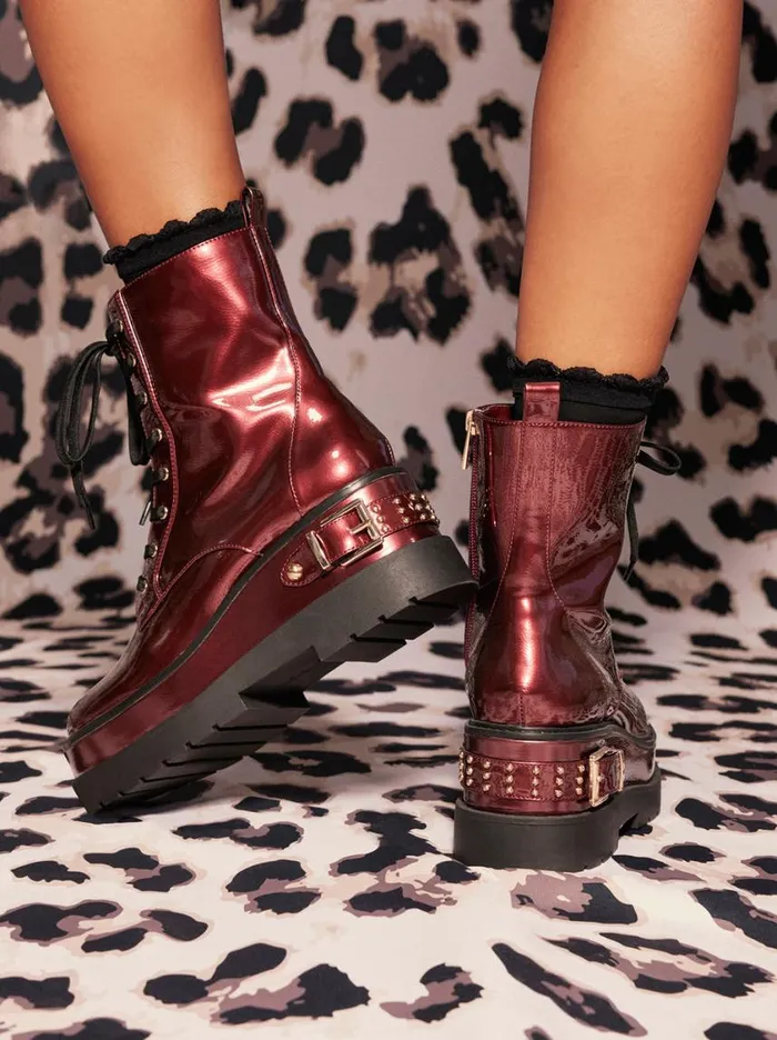 Women Boots and Booties Jessica Simpson Imelda Combat Boot In Oxblood