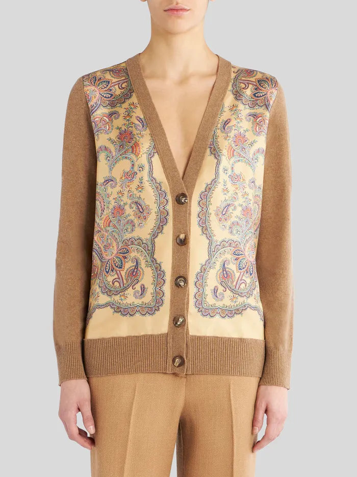 Women Cardigan With Silk Inserts Etro Knitwear