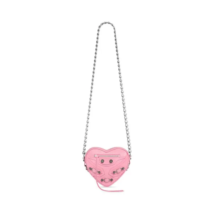 Women Chain Bags Balenciaga Le Cagole Heart Mini Bag In Pink