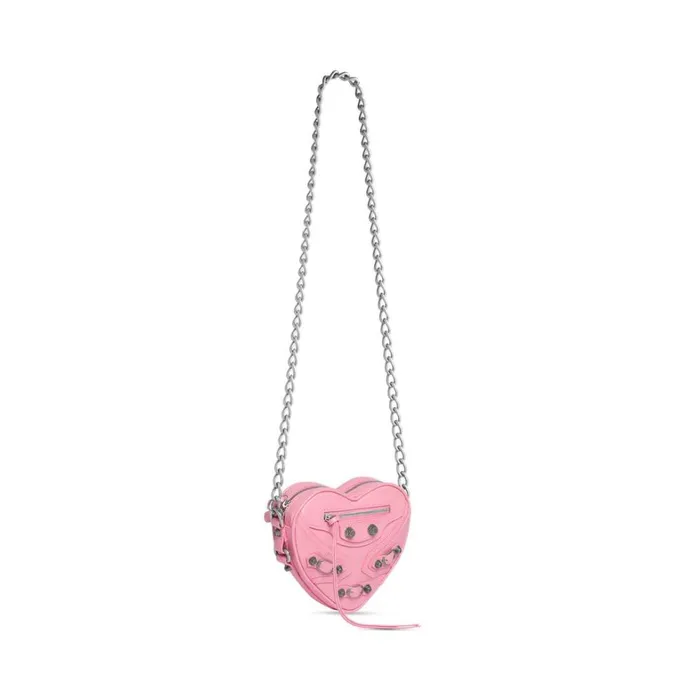 Women Chain Bags Balenciaga Le Cagole Heart Mini Bag In Pink