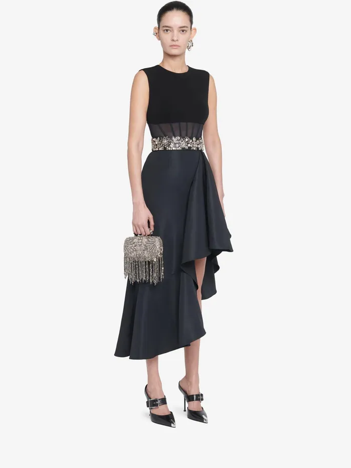 Women Clutches Alexander McQueen Exploded Victorian Jewel Knuckle Clutch Silver