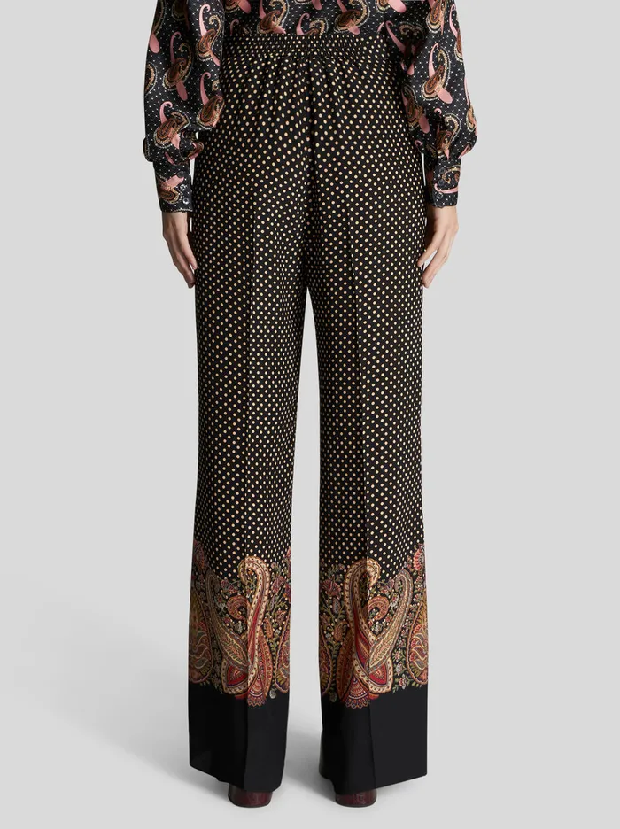 Women Crpe De Chine Palazzo Trousers Etro Trousers