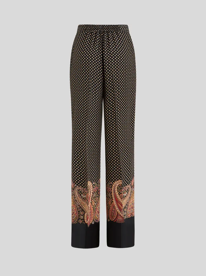 Women Crpe De Chine Palazzo Trousers Etro Trousers