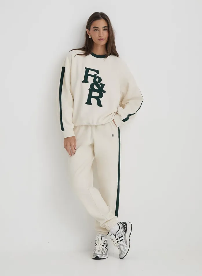 Women Cream 4th Branded Contrast Trim Jogger Sloane 4th and Reckless Coords