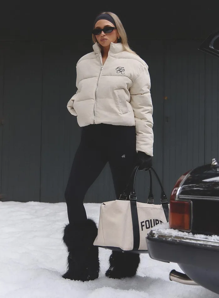 Women Cream Corduroy Jacket Arna 4th and Reckless Athleisure