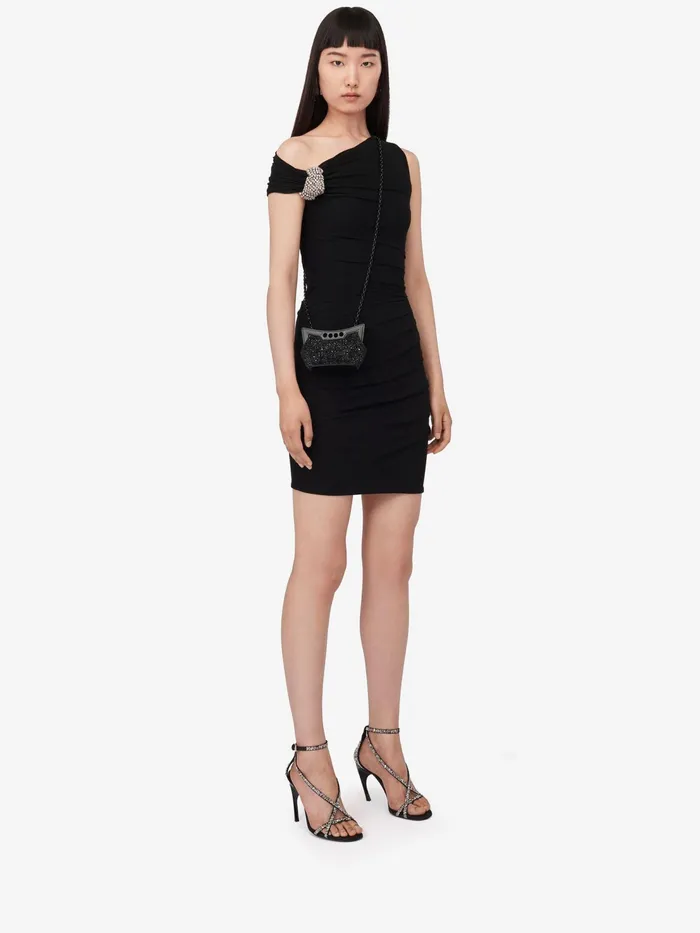Women Crossbody Bags Alexander McQueen The Micro Peak Bag Black