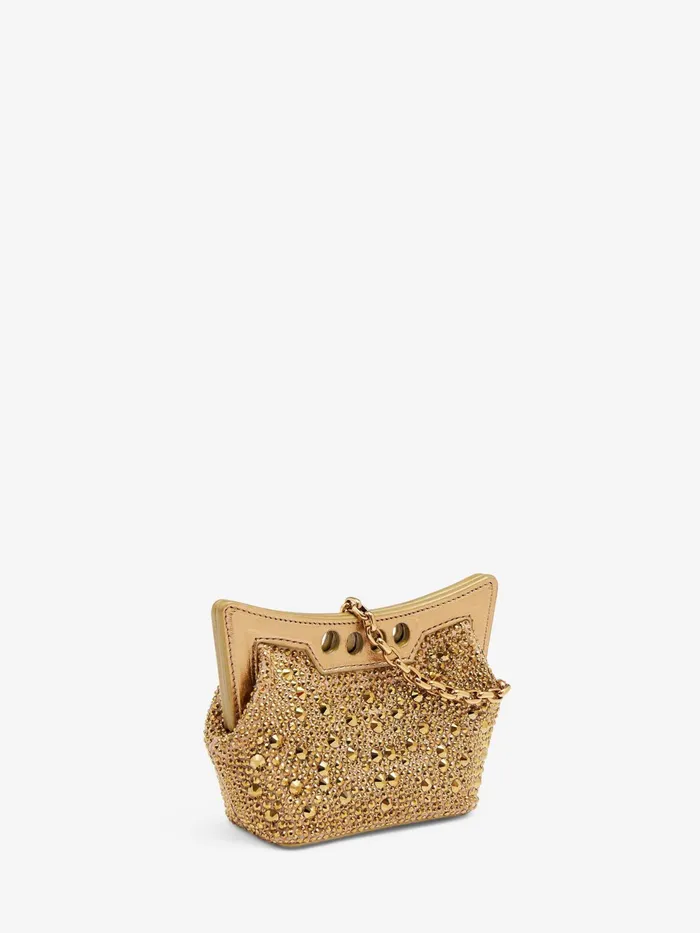 Women Crossbody Bags Alexander McQueen The Micro Peak Bag Gold