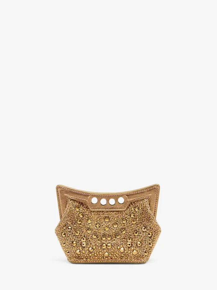 Women Crossbody Bags Alexander McQueen The Micro Peak Bag Gold
