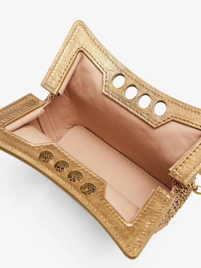 Women Crossbody Bags Alexander McQueen The Micro Peak Bag Gold