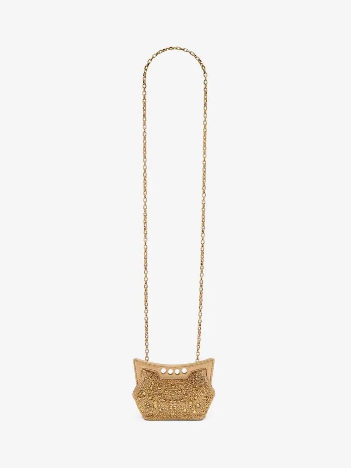 Women Crossbody Bags Alexander McQueen The Micro Peak Bag Gold