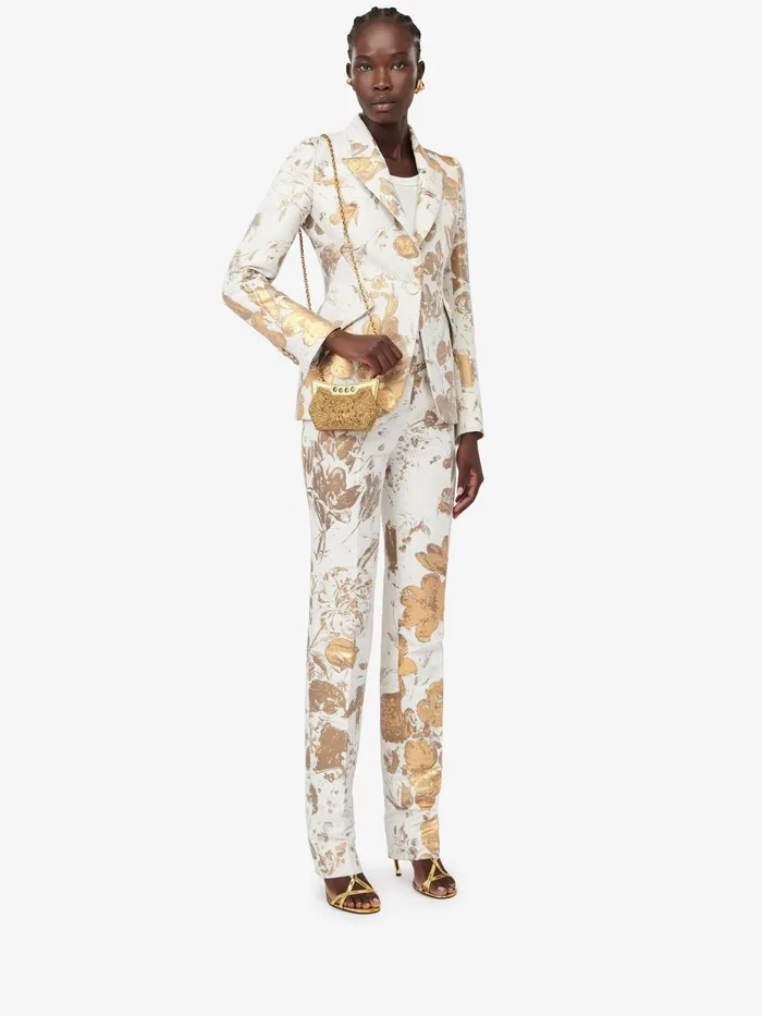 Women Crossbody Bags Alexander McQueen The Micro Peak Bag Gold