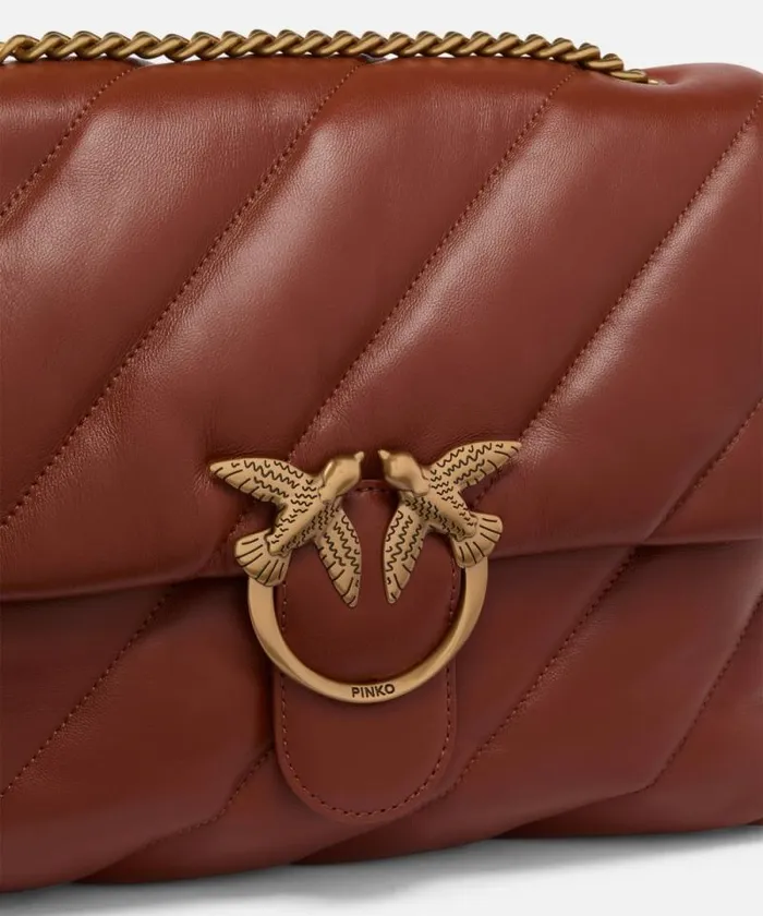 Women Crossbody Bags Pinko Big Love Bag Puff Maxi Quilt Arabantiquegold