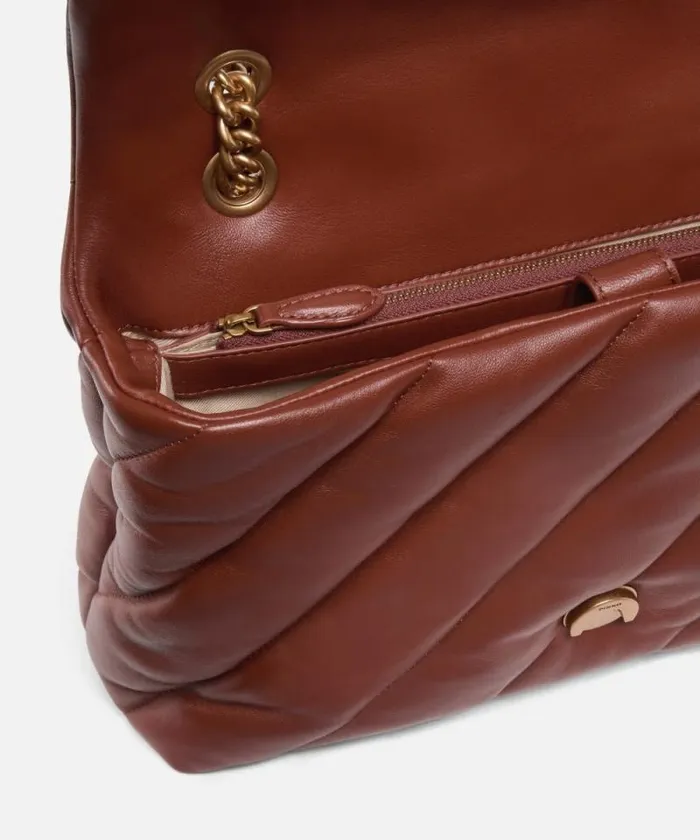 Women Crossbody Bags Pinko Big Love Bag Puff Maxi Quilt Arabantiquegold