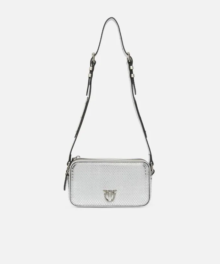 Women Crossbody Bags Pinko Laminated Reptileeffect Rectangular Handbag Silverbrushed Silver Women Crossbody Bags Pinko Laminated Reptileeffect Rectangular Handbag Silverbrushed Silver