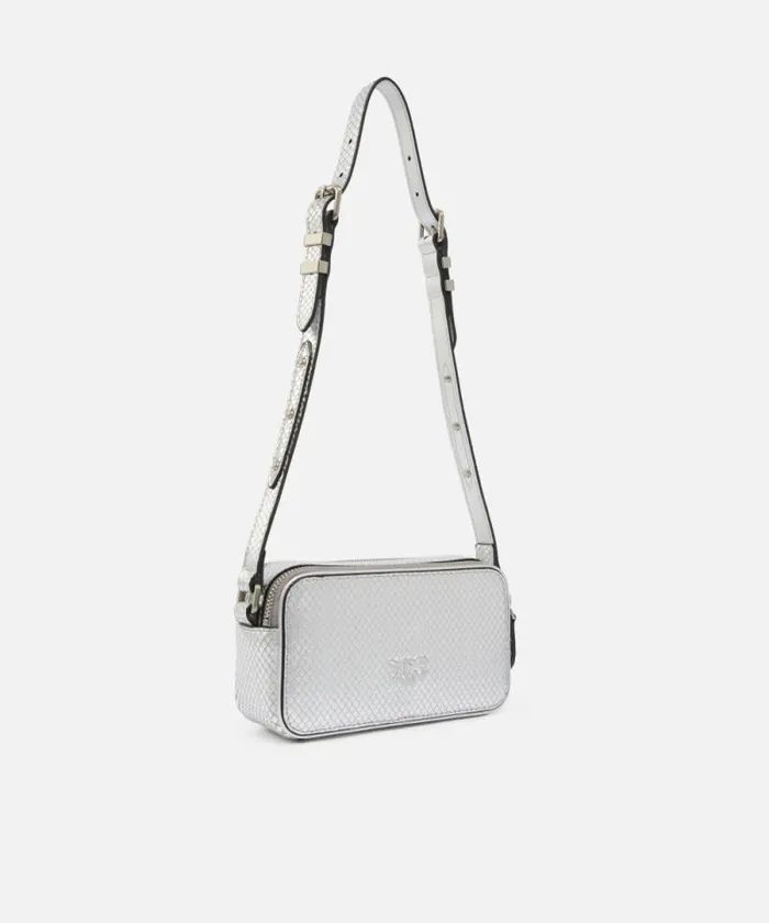 Women Crossbody Bags Pinko Laminated Reptileeffect Rectangular Handbag Silverbrushed Silver Women Crossbody Bags Pinko Laminated Reptileeffect Rectangular Handbag Silverbrushed Silver