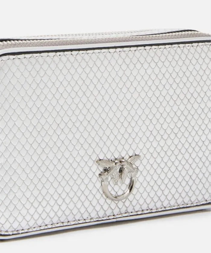 Women Crossbody Bags Pinko Laminated Reptileeffect Rectangular Handbag Silverbrushed Silver Women Crossbody Bags Pinko Laminated Reptileeffect Rectangular Handbag Silverbrushed Silver
