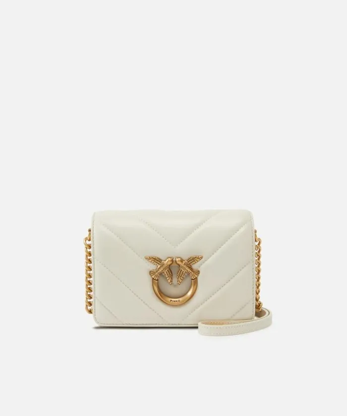 Women Crossbody Bags Pinko MiniLove Bag Click Big Chevron Whitewhiteantique Gold Women Crossbody Bags Pinko MiniLove Bag Click Big Chevron Whitewhiteantique Gold