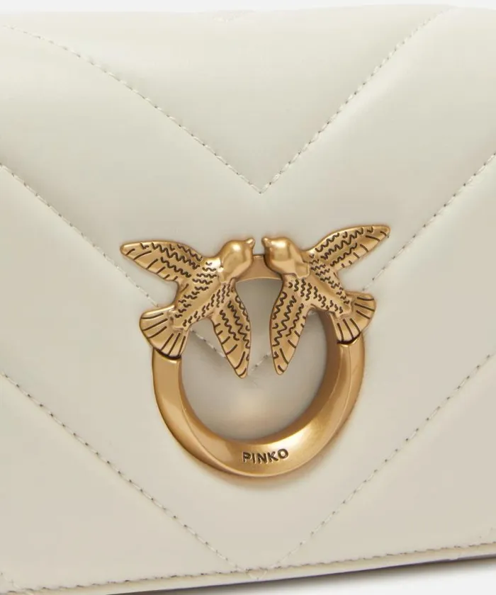 Women Crossbody Bags Pinko MiniLove Bag Click Big Chevron Whitewhiteantique Gold Women Crossbody Bags Pinko MiniLove Bag Click Big Chevron Whitewhiteantique Gold