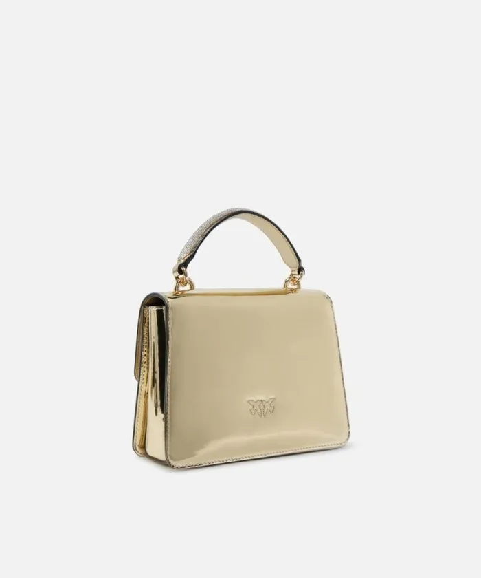 Women Crossbody Bags Pinko Mini Love Bag Handbag With Golden Mirror Effect Goldshiny Gold Women Crossbody Bags Pinko Mini Love Bag Handbag With Golden Mirror Effect Goldshiny Gold