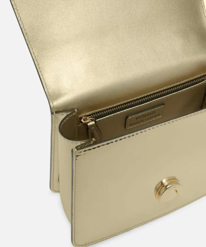 Women Crossbody Bags Pinko Mini Love Bag Handbag With Golden Mirror Effect Goldshiny Gold Women Crossbody Bags Pinko Mini Love Bag Handbag With Golden Mirror Effect Goldshiny Gold