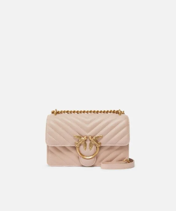 Women Crossbody Bags Pinko Mini Love Bag One Chevron Pinkdusty Pinkantique Gold Women Crossbody Bags Pinko Mini Love Bag One Chevron Pinkdusty Pinkantique Gold
