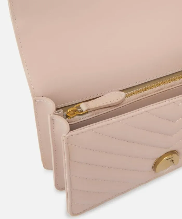 Women Crossbody Bags Pinko Mini Love Bag One Chevron Pinkdusty Pinkantique Gold