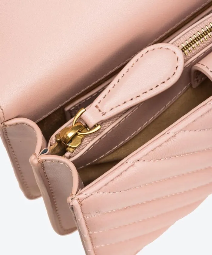 Women Crossbody Bags Pinko Mini Love Bag One Chevron Pinkdusty Pinkantique Gold