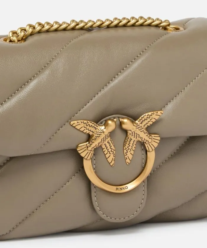 Women Crossbody Bags Pinko Mini Love Bag Puff Maxi Quilt Walnutantique Gold