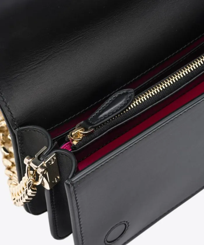 Women Crossbody Bags Pinko PINKO Galleria Fullrhinestone Mini Love Bag Click Blacklight Gold
