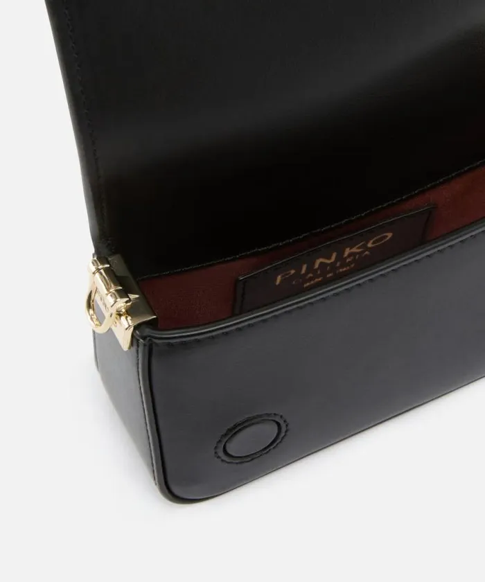 Women Crossbody Bags Pinko Rhinestonedetailed Micro Love Bag Clutch With Detachable Shoulder Strap Blacklight Gold Women Crossbody Bags Pinko Rhinestonedetailed Micro Love Bag Clutch With Detachable Shoulder Strap Blacklight Gold